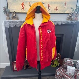 2005 Vintage Kansas City Chiefs NFL Hooded Puffer Jacket size medium